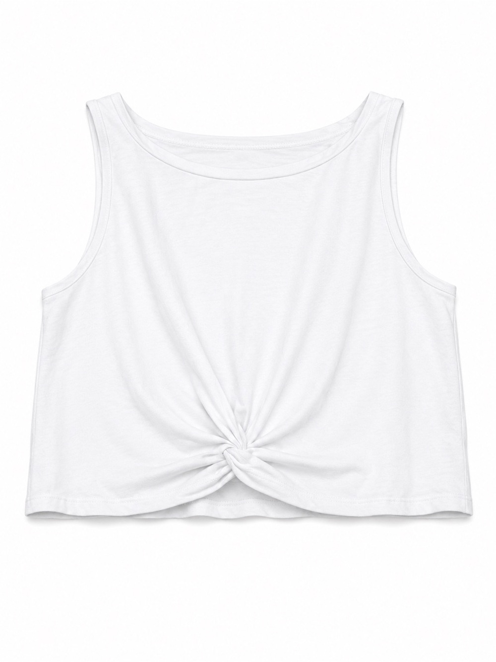Aeropostale White Knotted Cropped Tank
